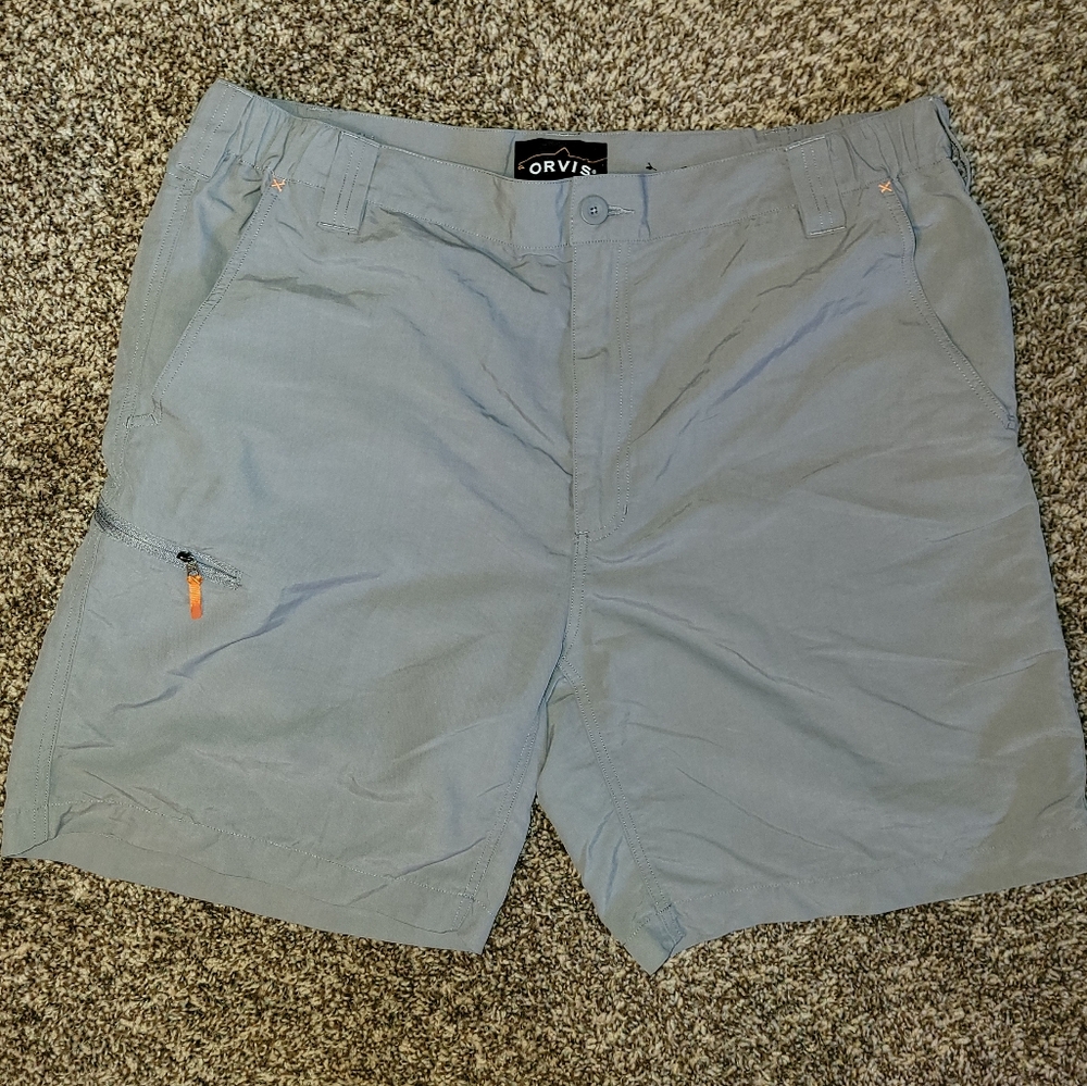 Orvis Trout Bum Nylon Gray Fishing Hiking Shorts Men's Size XL